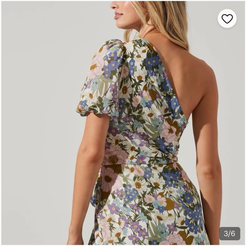 ASTR  Floral One-Shoulder Dress XS